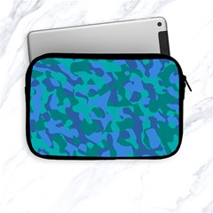 Blue Turquoise Teal Camouflage Pattern Apple Ipad Mini Zipper Cases by SpinnyChairDesigns