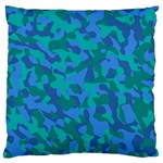 Blue Turquoise Teal Camouflage Pattern Standard Flano Cushion Case (Two Sides) Front