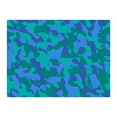 Blue Turquoise Teal Camouflage Pattern Double Sided Flano Blanket (mini)  by SpinnyChairDesigns