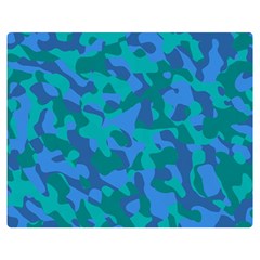 Blue Turquoise Teal Camouflage Pattern Double Sided Flano Blanket (medium)  by SpinnyChairDesigns