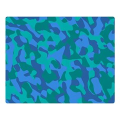 Blue Turquoise Teal Camouflage Pattern Double Sided Flano Blanket (large)  by SpinnyChairDesigns