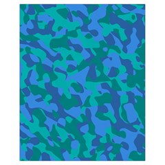 Blue Turquoise Teal Camouflage Pattern Drawstring Bag (small) by SpinnyChairDesigns