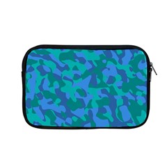 Blue Turquoise Teal Camouflage Pattern Apple Macbook Pro 13  Zipper Case by SpinnyChairDesigns