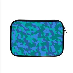 Blue Turquoise Teal Camouflage Pattern Apple Macbook Pro 15  Zipper Case by SpinnyChairDesigns