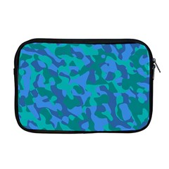 Blue Turquoise Teal Camouflage Pattern Apple Macbook Pro 17  Zipper Case by SpinnyChairDesigns