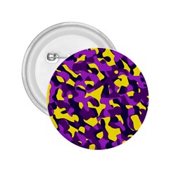 Purple And Yellow Camouflage Pattern 2 25  Buttons by SpinnyChairDesigns