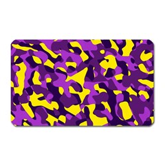 Purple And Yellow Camouflage Pattern Magnet (rectangular) by SpinnyChairDesigns