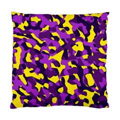 Purple And Yellow Camouflage Pattern Standard Cushion Case (two Sides) by SpinnyChairDesigns