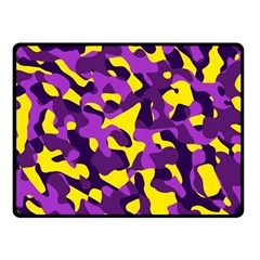 Purple And Yellow Camouflage Pattern Fleece Blanket (small) by SpinnyChairDesigns