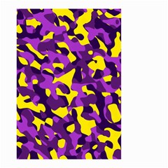 Purple And Yellow Camouflage Pattern Small Garden Flag (two Sides) by SpinnyChairDesigns