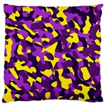 Purple and Yellow Camouflage Pattern Large Cushion Case (Two Sides) Front