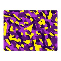 Purple And Yellow Camouflage Pattern Double Sided Flano Blanket (mini)  by SpinnyChairDesigns