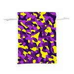 Purple and Yellow Camouflage Pattern Lightweight Drawstring Pouch (S) Back