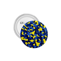 Blue And Yellow Camouflage Pattern 1 75  Buttons by SpinnyChairDesigns