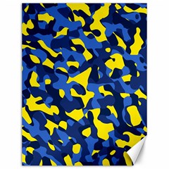 Blue And Yellow Camouflage Pattern Canvas 12  X 16  by SpinnyChairDesigns