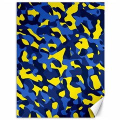 Blue And Yellow Camouflage Pattern Canvas 36  X 48  by SpinnyChairDesigns