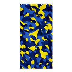 Blue And Yellow Camouflage Pattern Shower Curtain 36  X 72  (stall)  by SpinnyChairDesigns