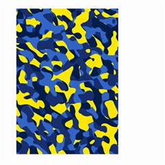 Blue And Yellow Camouflage Pattern Large Garden Flag (two Sides) by SpinnyChairDesigns