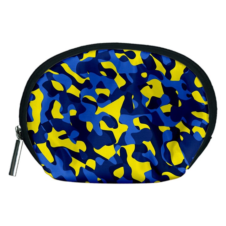 Blue and Yellow Camouflage Pattern Accessory Pouch (Medium)