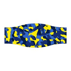 Blue And Yellow Camouflage Pattern Stretchable Headband by SpinnyChairDesigns