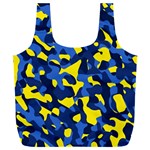 Blue and Yellow Camouflage Pattern Full Print Recycle Bag (XXL) Front