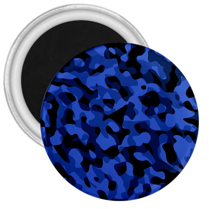 Black and Blue Camouflage Pattern 3  Magnets