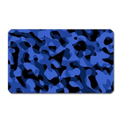 Black And Blue Camouflage Pattern Magnet (rectangular) by SpinnyChairDesigns