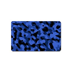 Black And Blue Camouflage Pattern Magnet (name Card) by SpinnyChairDesigns