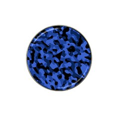 Black And Blue Camouflage Pattern Hat Clip Ball Marker by SpinnyChairDesigns