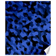 Black And Blue Camouflage Pattern Canvas 8  X 10  by SpinnyChairDesigns