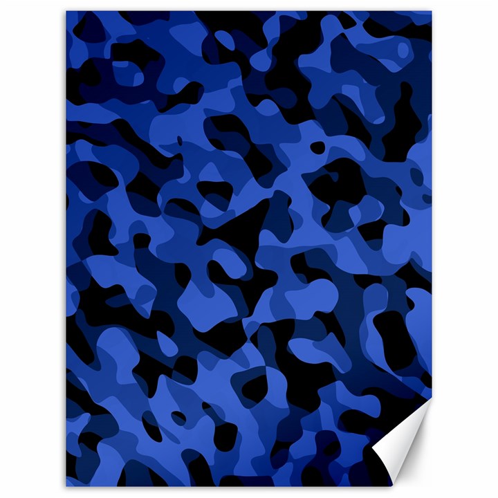 Black and Blue Camouflage Pattern Canvas 12  x 16 