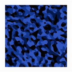 Black And Blue Camouflage Pattern Medium Glasses Cloth by SpinnyChairDesigns