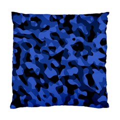 Black And Blue Camouflage Pattern Standard Cushion Case (one Side) by SpinnyChairDesigns