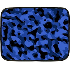 Black And Blue Camouflage Pattern Fleece Blanket (mini) by SpinnyChairDesigns