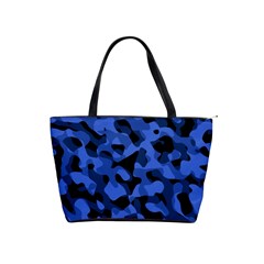 Black And Blue Camouflage Pattern Classic Shoulder Handbag by SpinnyChairDesigns