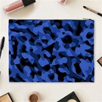 Black and Blue Camouflage Pattern Cosmetic Bag (XL) Back