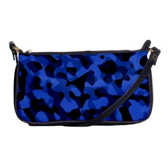 Black And Blue Camouflage Pattern Shoulder Clutch Bag by SpinnyChairDesigns