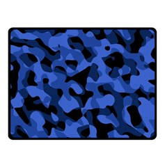 Black And Blue Camouflage Pattern Fleece Blanket (small) by SpinnyChairDesigns