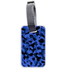 Black And Blue Camouflage Pattern Luggage Tag (two Sides) by SpinnyChairDesigns