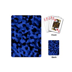 Black And Blue Camouflage Pattern Playing Cards Single Design (mini) by SpinnyChairDesigns