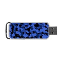 Black And Blue Camouflage Pattern Portable Usb Flash (two Sides) by SpinnyChairDesigns