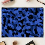 Black and Blue Camouflage Pattern Cosmetic Bag (XXXL) Back