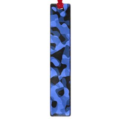 Black And Blue Camouflage Pattern Large Book Marks by SpinnyChairDesigns