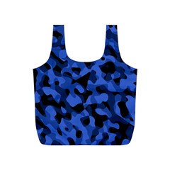 Black And Blue Camouflage Pattern Full Print Recycle Bag (s) by SpinnyChairDesigns