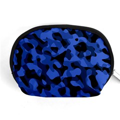 Black And Blue Camouflage Pattern Accessory Pouch (medium) by SpinnyChairDesigns