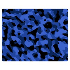 Black And Blue Camouflage Pattern Double Sided Flano Blanket (medium)  by SpinnyChairDesigns