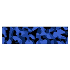 Black And Blue Camouflage Pattern Satin Scarf (oblong) by SpinnyChairDesigns