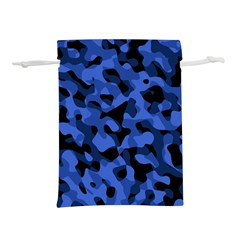 Black And Blue Camouflage Pattern Lightweight Drawstring Pouch (l) by SpinnyChairDesigns