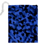 Black and Blue Camouflage Pattern Drawstring Pouch (4XL) Back