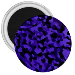 Purple Black Camouflage Pattern 3  Magnets by SpinnyChairDesigns